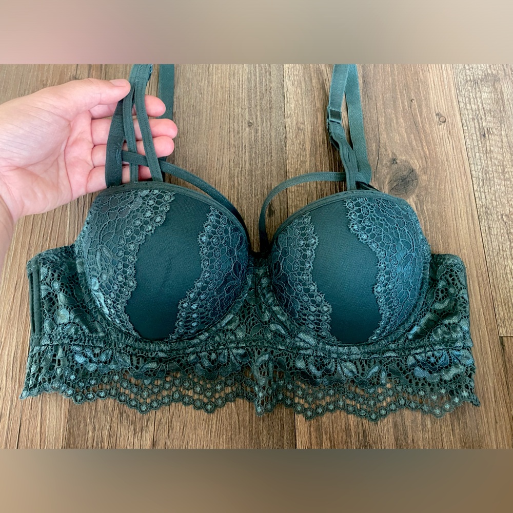 EUC Strappy Green Lace Push-up Bra